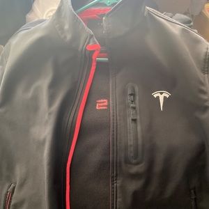 2 Tesla jackets and 1 hoodies size large men and 1 medium